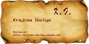 Krajcsa Ibolya névjegykártya